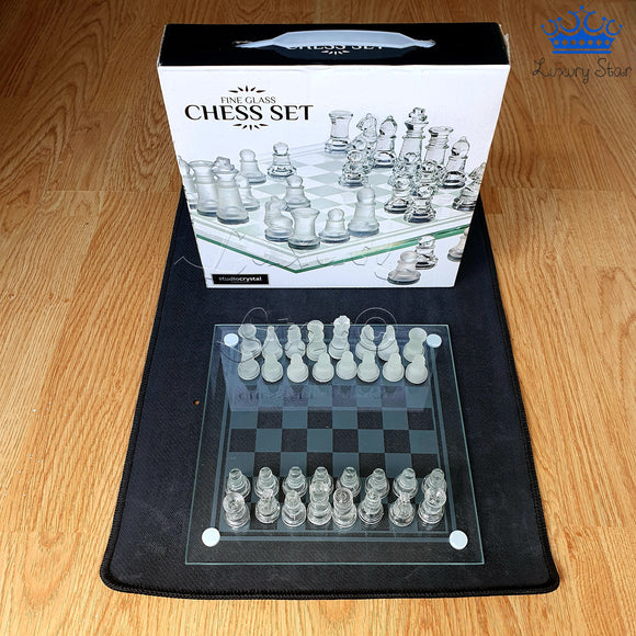 Ajedrez Cristal Vidrio Lujo Chess Elegante Obsequio Detalle
