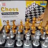 Ajedrez Magnetico Lujo De Chess Grande Dorado Y Plateado
