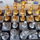 Ajedrez Magnetico Lujo De Chess Grande Dorado Y Plateado