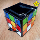 Bolso Cubo Rubik Cartera Mochila Colores Maletin Puzzles