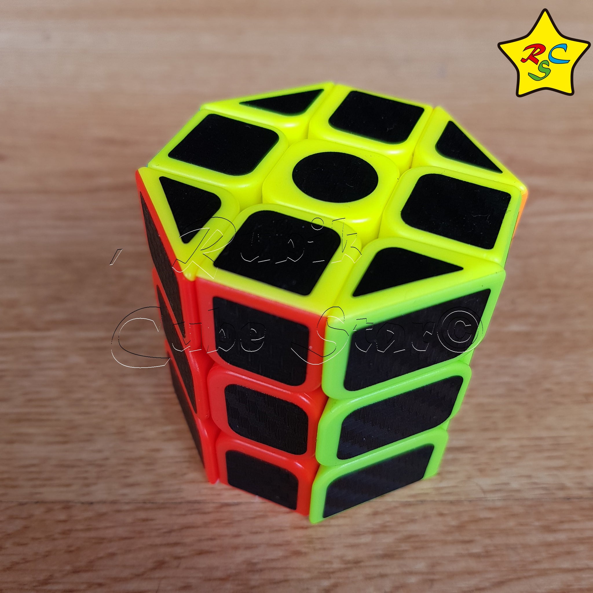 Cubo Rubik Cilindro Cortado Hexagonal 3x3 Fibra De Carbono Rubik Cube Star