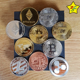 Cripto Moneda Conmemorativa Alta Calidad Blockhain Lujo BTC - Bitcoin - Ether - Litecoin