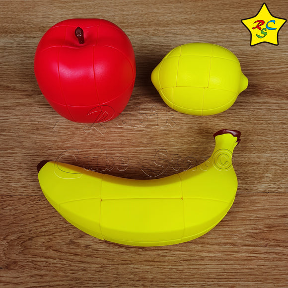 Pack Cubos Frutas Fanxin Manzana 3x3 Limon 3x3 Banano 3x3x3