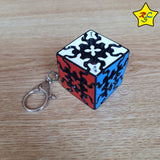 Gear Cube 3x3 Llavero Cubo Rubik Qiyi Engranajes 3.5 Cm