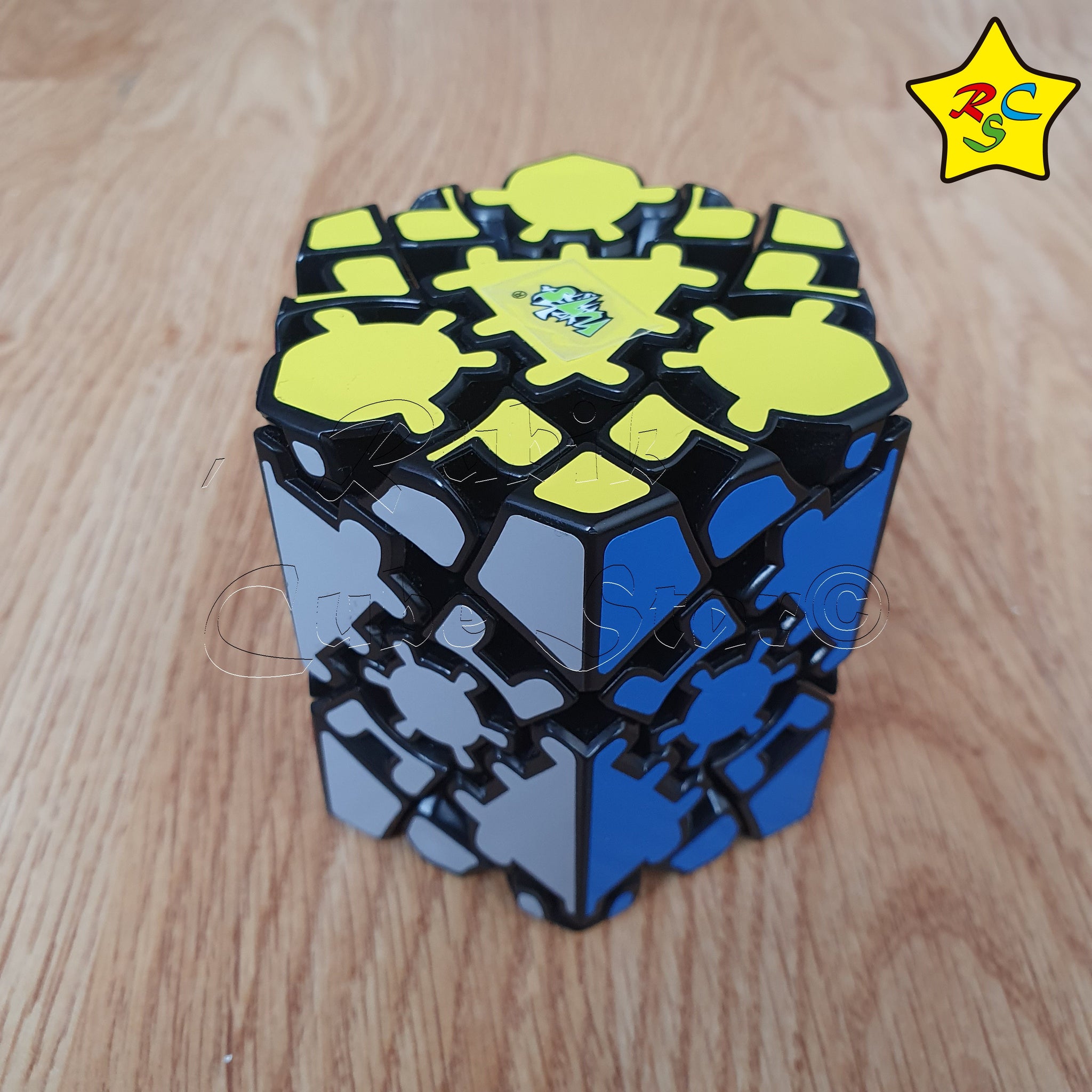 Yealvin Cube à prisme hexagonal - Cube d'engrenage noir - Cube 3D