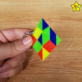 Llavero Pyraminx Mini Cubo Rubik 3x3 Buen Giro Stickerless