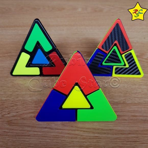 Pyraminx Duo 2x2 Cubo Rubik - Stickerless - Negro - Carbono