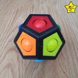 Puzzle Rainbow Dodecaedro Negro Pepas Rompecabeza Antiestrés
