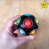 Puzzle Rainbow Spinner Fidget Negra Colores Rubik Pepas Ball