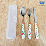 Set Cubiertos X3 Acero Frutas Cuchara Cuchillo Tenedor Lujo