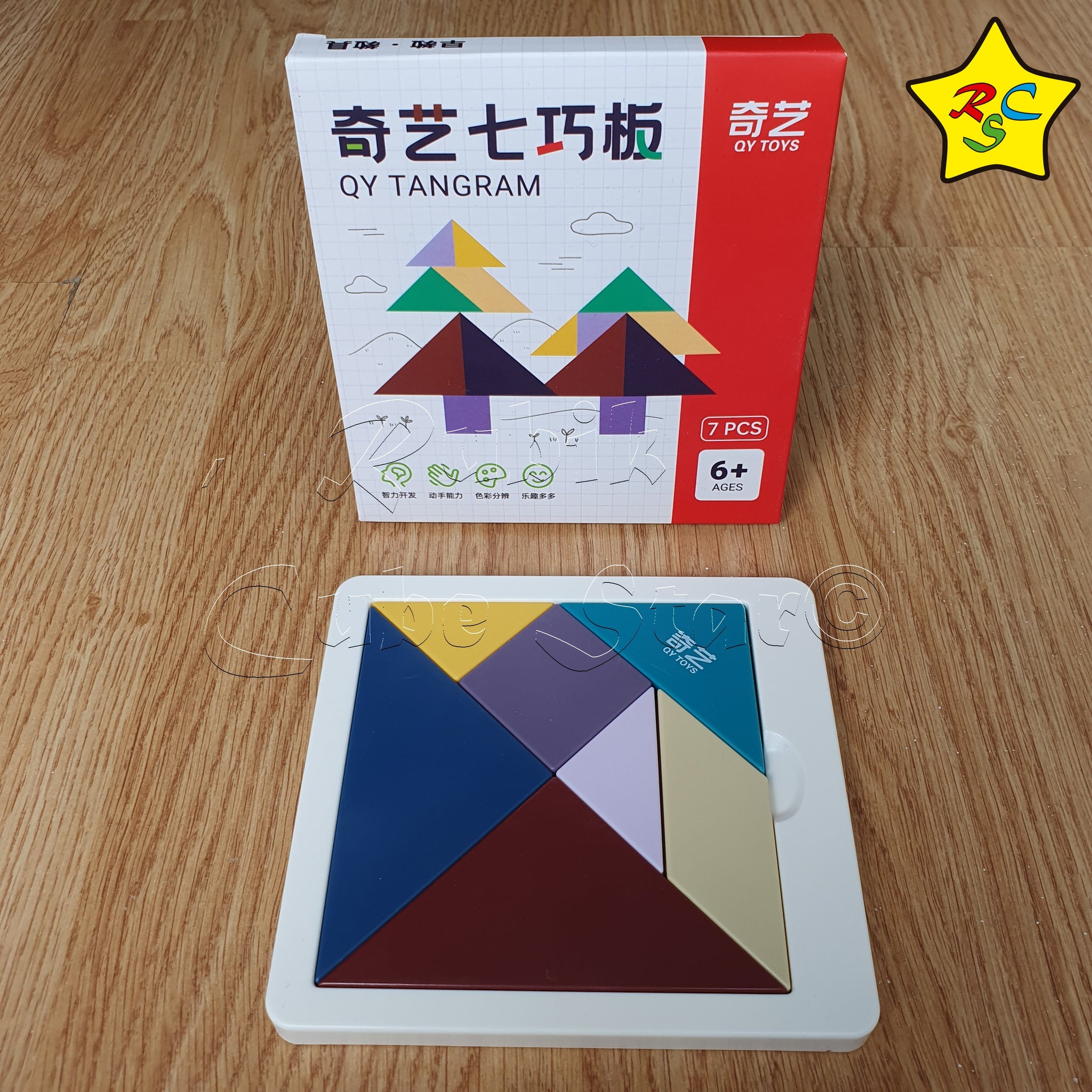 Tangram Puzzle Piezas Qiyi Juego Didáctico Plástico – Rubik Cube Star