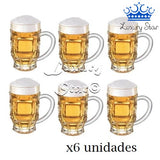 Vasos Cervecero Mini Vidrio 8 X 6.5cm Bebidas - 6 Unidades