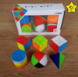 Kit Llaveros Cubo Rubik Esfera Piramide Mini Zcube 35mm -set X6