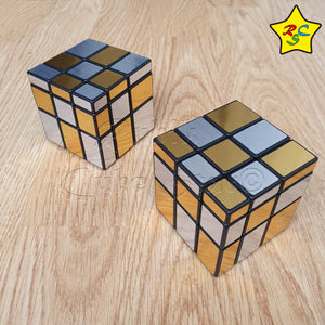 Cubo Rubik Mirror 3x3 Bicolor Mod Rcs Dorado Plateado Espejo
