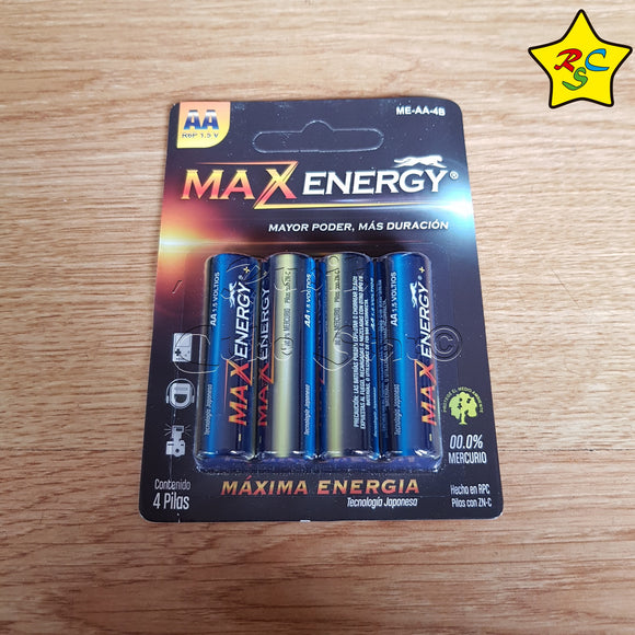 Pilas Bateria Energy Max 1.5 Voltios No Recargables Set X4 - AAA - AA